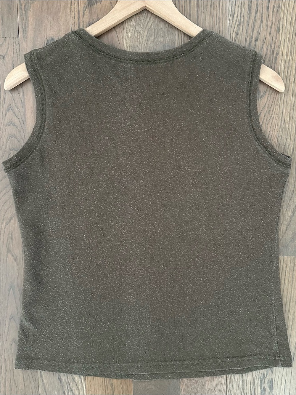 7115 by Szeki Textured Linen Cotton Blend Sleeveless Tank Top Olive Green Medium - Picture 7 of 9